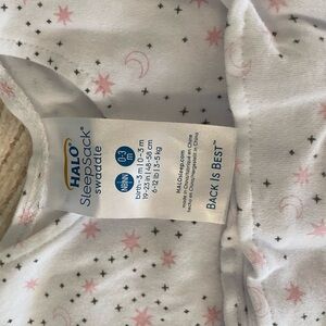 Halo SleepSack Swaddle - Pink and Black Stars